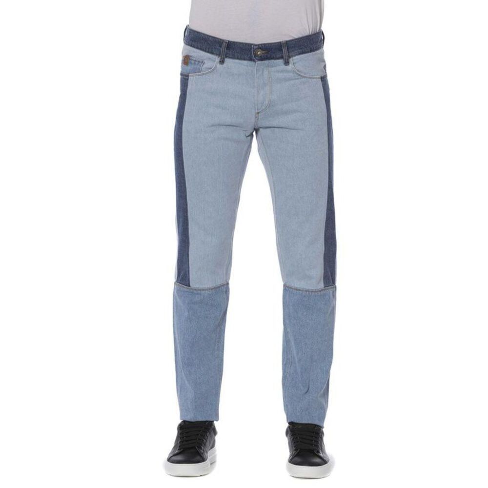 Trussardi Jeans TwoTone Denim Jeans TR24104 Men Blue Bottoms